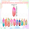 30Pcs 10 Colors Copper Wire Wrapped Dyed Natural Quartz Pendants PALLOY-AB00250-2
