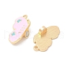 Alloy Pearl Pink and Sky Blue Enamel Split Pendants PALLOY-V006-03C-G-2
