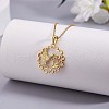 Hummingbird and Flower Pendant Necklace JN1038A-4