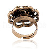 Flower Bohemian Style Zinc Alloy & Rhinestone & Resin Adjustable Finger Rings FS-WGD226E-01-5