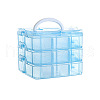 3-Tier Transparent Plastic Storage Container Box CON-PW0001-036C-1