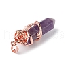 Natural Amethyst Pointed Pendants G-L524-13RG-06-3