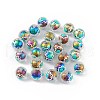 UV Plating Rainbow Iridescent Acrylic Enamel Beads OACR-I003-12D-1