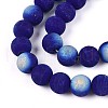 Frosted Opaque Glass Beads Strands GLAA-T032-P10mm-MBB03-3