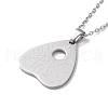 Hollow Heart 304 Stainless Steel Pendant Necklaces NJEW-C033-01A-P-1