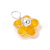9Pcs 9 Colors Faceted Glass Round Beads Charms PALLOY-JF03648-01-4