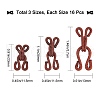 Gorgecraft 48Sets 3 style Cloth and Iron Hook and S-Hook Clasps IFIN-GF0001-17-2