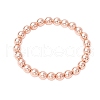 3Pcs Electroplate Non-magnetic Synthetic Hematite Round Beads Stretch Bracelets for Women BJEW-JB11944-3