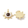 Brass Micro Pave Clear Cubic Zirconia Pendants ZIRC-E006-04G-01-1