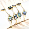Brass Abalone Shell Link Bracelets BJEW-D315-01G-1
