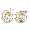 304 Stainless Steel Two-tone Stud Earrings for Women EJEW-R023-01GP-08-4