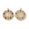 Brass Colorful Cubic Zirconia Pendants KK-E068-VA057-2-1