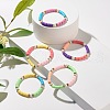 Column Beads Stretch Bracelet for Girl Women BJEW-JB07182-3