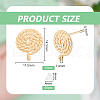 BENECREAT 16Pcs Brass Flat Round Stud Earring Findings KK-BC0013-75-2