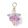 5Pcs Flower Acrylic Pendants PALLOY-JF03056-3