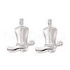 Rack Plating Brass Micro Pave Cubic Zirconia Pendants KK-C008-30P-2