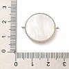 Brass Pave Clear Cubic Zirconia Connector Charms with Shell KK-P260-28B-P-3