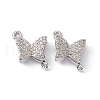 Brass Micro Pave Clear Cubic Zirconia Connector Charms ZIRC-P100-06P-2