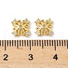 Brass Micro Pave Clear Cubic Zirconia Bead Caps KK-V015-39G-01-2