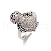 Penguin Clear & Black Cubic Zirconia Cuff Ring RJEW-M146-05P-3