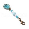 Ocean Theme Alloy Charm & Glass Beads Pendant Decorations HJEW-JM03158-09-4
