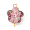 Handmade Lampwork Connector Charms PALLOY-JF01807-2