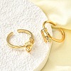 Brass with Cubic Zirconia Cuff Rings RJEW-Q018-01G-5