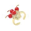 Brass Micro Pave Cubic Zirconia Cuff Rings RJEW-A069-06G-4