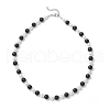 Glass Pearl Beads Necklace & Bracelet & Dangle Earring Sets for Women SJEW-JS01322-12