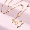 304 Stainless Steel Crystal Rhinestone Butterfly Lariat Necklaces NJEW-R026-12G-2