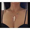 Mother's Day Jewellery Brass & Natural Baroque Pearl Keshi Pearl Pendant Necklaces for Women FS-WG8C333-02-1