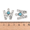 Synthetic Turquoise & Alloy Pendants PALLOY-H146-01AS-W-3