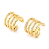 Brass Micro Pave Clear Cubic Zirconia Cuff Earrings EJEW-K309-08G-4