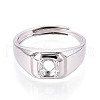 Rhodium Plated 925 Sterling Silver Solitaire Ring Setting STER-T008-21P-2