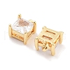 Brass with Clear Cubic Zirconia Charms KK-P271-28G-2