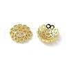 Brass Clear Cubic Zirconia Bead Caps KK-A236-15C-G-1