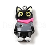Opaque Resin Cat Pendants RESI-S399-07C-1