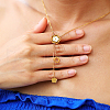 Stainless Steel Pave Shell Flower Tassel Pendant Necklaces for Women PT8035-2