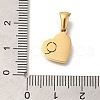 304 Stainless Steel Heart Pendants with Rhinestone STAS-Z103-01G-17-3