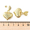 Textured Heart Brass Micro Pave Clear Cubic Zirconia Dangle Stud Earrings EJEW-Z099-02G-01-5