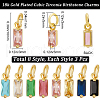 Beebeecraft 24Pcs 8 Colors Brass Micro Pave Cubic Zirconia Charms ZIRC-BBC0003-01-2