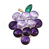 Fruit Zinc Alloy Rhinestone Brooches for Backpack Clothes JEWB-R068-02D-G-1