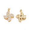 Rotatable Brass Micro Clear Pave Cubic Zirconia Pendants KK-E068-VC289-1