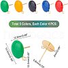 Unicraftale 20Pcs 5 Colors Flat Round Enamel Ion Plating(IP) 304 Stainless Steel Stud Earring Findings with Loop STAS-UN0027-72-4