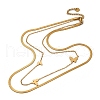 304 Stainless Steel Double Layer Link Chain Necklaces NJEW-R026-01G-01-4