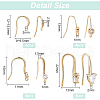 BENECREAT 16Pcs 4 Style Brass Cubic Zirconia Earring Hooks KK-BC0007-86-2