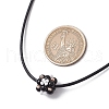 Natural Black Onyx(Dyed and Heated) & Glass Seed Beads Cluster Flower Pendant Necklaces NJEW-MZ00095-04-3
