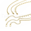 3Pcs 3 Style Natural Rose Quartz Bullet & Alloy Sun Pendant Necklaces Set with Brass Curb Chains for Women NJEW-JN04170-6