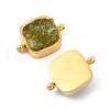Natural Mixed Gemstone Chip 304 Stainless Steel Square Connector Charms KK-P300-14G-2