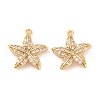 Brass Micro Pave Clear Cubic Zirconia Pendants KK-S389-10G-1